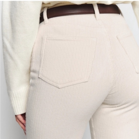 Reformation Cynthia Button Fly High Rise Straight Corduroy Pants - Picture 4 of 7